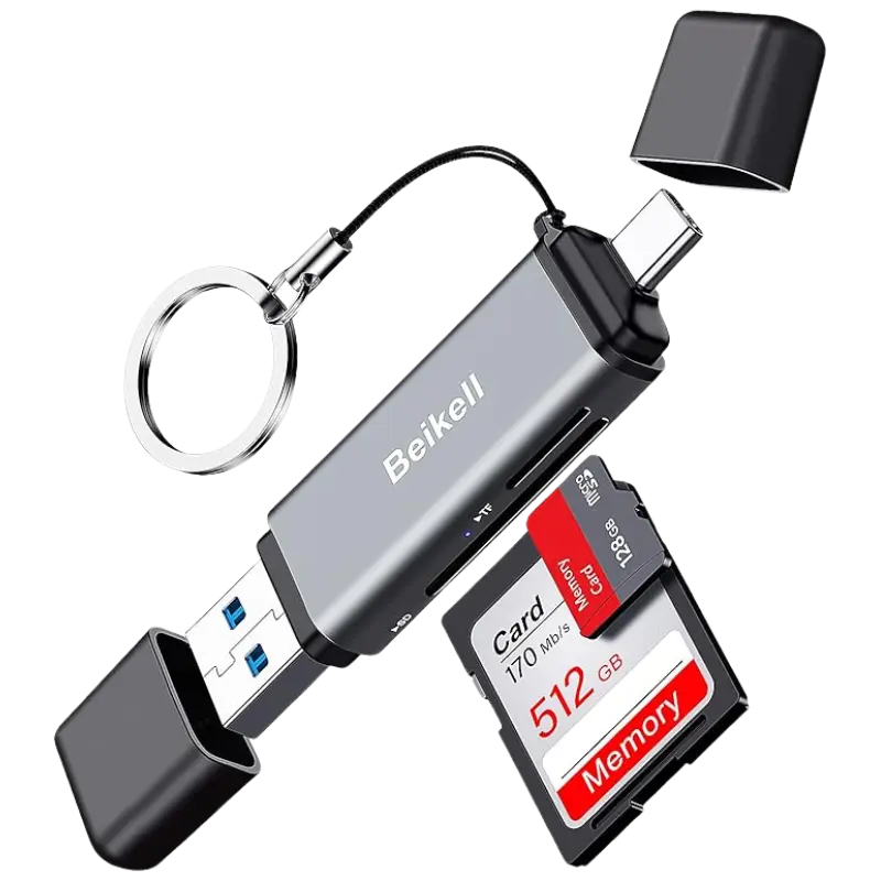 USB/USB-C to SD/Micro SD Memory Card Reader